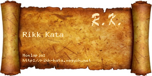 Rikk Kata névjegykártya